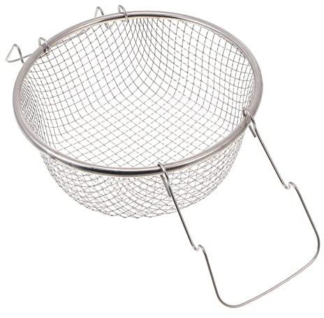 TOPBATHY 1 Panier À Friture Avec Poignée Profonde Pour Frites En Acier Inoxydable Argenté