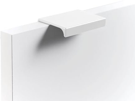 mokebo® Möbelgriff oder Schrankgriff aus Metall 'Der Handliche', Griff für Push-to-Open Möbel, Türgriff Made in Germany, 2er-Set in Weiß