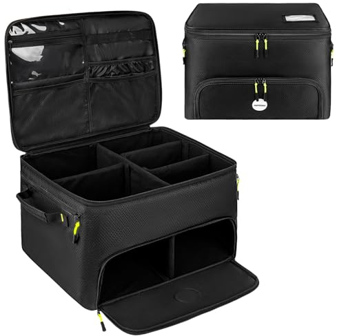Jaffzora 3-lagiger Golfkoffer-Organizer, Golf-Geschenke für Männer und Frauen, mit belüftetem Fach für 2 Paar Schuhe, wasserdichte Auto-Golf-Zubehör-Aufbewahrungstasche, Schwarz , Style A, Klassisch