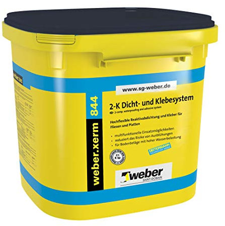Generisch weber.xerm 844 2-K Fliesenkleber|24kg-Eimer|Innen & Außen|Abdichten,Verlegen,Entkoppeln,Trittschall-Reduzierung