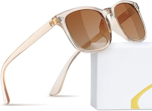 kiimiipa Sonnenbrille Damen MäNner,Sonnenbrille,Sonnenbrille Damen Polarisiert,Uv400 Schutz Sonnenbrille Klassische Trendige Sonnenbrille (Hellbraun)