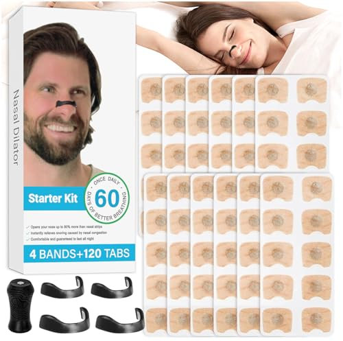 CHANCCI 120 Pcs Breathing Nasal Strip,Manual Magnetic Nose Strip,Nose Breathing Strips Magnet,Anti-Schnarchen Schlaf Nasal Strips Geeignet für Hotels Familien Schnelles