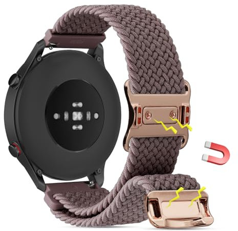 Xisair 18mm Correa de Nylon Compatible con Garmin/Fossil/Huawei Correas Magnética de Liberación Rápida, Pulseras Deportivas Transpirables Pulsera Tejida Ajustable para Hombres y Mujeres