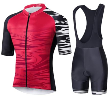 UGLY FROG Herren Radtrikot Set Atmungsaktiv Schnelltrockend Jersey Shirts Kurzarm + Radhose mit 3D Sitzpolster MTB Fitness-Sportbekleidung Fahrradbekleidung