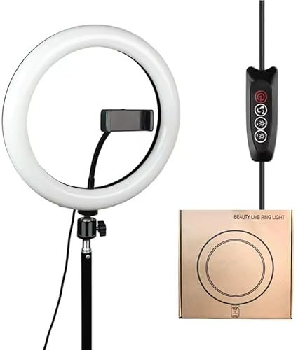 Creative Mind 10 Ring Light with Tripod Stand & Phone Holder - Perfect Selfie Ring Light for YouTube, Instagram, Video, Photography & Live Streaming | Adjustable Tripod | 3 Light Modes (White, 10)