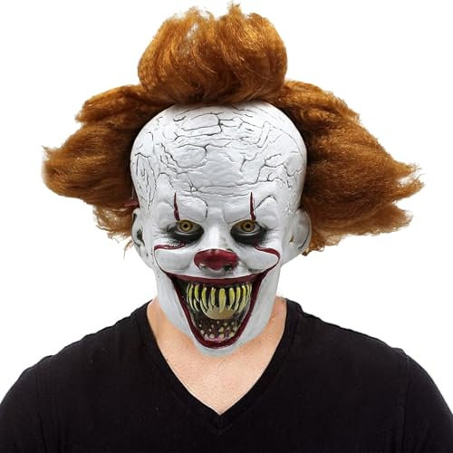 WoskjXas Horror Clown Maske, Halloween Clown Maske Clown Mask, Realistische Halloween Party Latex Gruselige Masken Scary Terrifier Masken