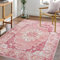 Taleta Tappeto lavabile per soggiorno, grande, rosa, antiscivolo, vintage, per camera da letto, morbido, a pelo corto, stile orientale, per cucina, sala da pranzo (rosa, 120 x 170 cm)