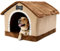 Jiupety Hundehöhle Hundehütte Indoor mit Rahmen, Gemütliche Hundehaus für Drinnen, Hundebett mit Dach für 23-41 kg, 3XL Größe 97x76x71 cm, Brown