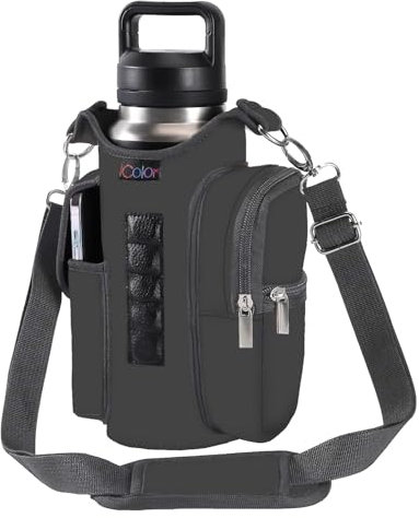 icolor Gym Bag with Magnetic Bottle Holder, Phone Pockets & Shoulder Strap - 5 Built-in Magnets, Organizer for Men & Women