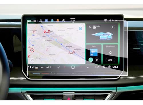 GAFAT Kompatibel mit Neu VW ID.7 2024 2025 15 Zoll Navigation Schutzfolie, Glas Displayschutzfolie für Neu ID7 Tourer 15 Discover Pro Max Infotainment System, Stoßfest, 9H Anti-Kratzen