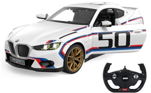 JAMARA BMW 3.0 CSL 1:14 weiß 2,4GHz Tür manuell - Offiziell lizenziert, detailgetreuer Innenraum, originalgetreue Lackierung, transparente Windschutzscheibe, LED Licht, RC-Auto