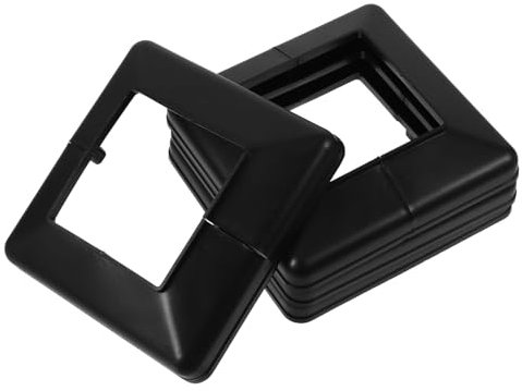 jojofuny 4pcs Deck Post Base Covers and Rail Post Skirts Plastic Split Bottom Trim for 80x80mm Square Column Fence Railing Porch Protective Decorative Caps