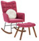 Xichuzi Schaukelstuhl mit Hocker Weinroter Samt, Schaukelsessel, Sessel Wohnzimmer, Stillsessel, Schwingsessel, Ohrensessel, Tv Sessel, Rocking Chair, Relaxsessel - 4016848