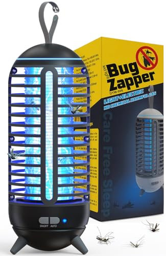 Dnenellr Mückenlampe Outdoor 2-in-1, Mückenfalle Elektrisch mit Akku, Insektenvernichter USB, Automatikschalter, IP65 Wasserdicht, Geeignet für Drinnen Und Draußen, Balkon Und Camping