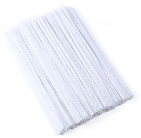 LOUKEKE 300/100 Piezas de Tallos de Chenilla de Colores para Limpiar Pipas, Tallos de oropel de Felpa para Manualidades, Tiras de Pelo con Alambre Giratorio