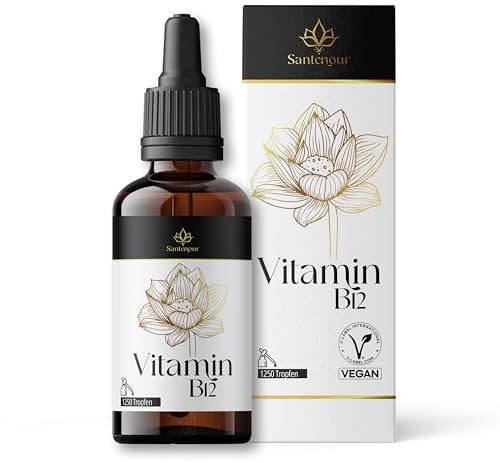 Vitamin B12 Tropfen - 50ml - 500 µg pro Tagesdosis (Hochdosiert) - Alkoholfrei & Vegan - Premium Nahrungsergänzungsmittel