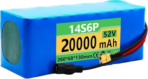 Batterie Lithium-Ion 48 V/52V 10/15/20/25/30Ah pour Vélo Électrique Scooter Avec BMS Et Chargeur pour Moteur 200/1000W 52V 20AH,T