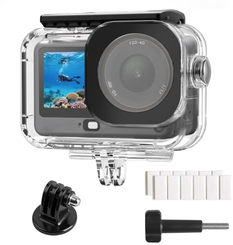 FitStill 196FT/60M Underwater Waterproof Case for DJI OSMO Action 6,196FT/60M Underwater Shell Anti-Scratch Invisible Dive Protective Cover Housing with 1/4 Adapter Mount Action6 Camera Accessory