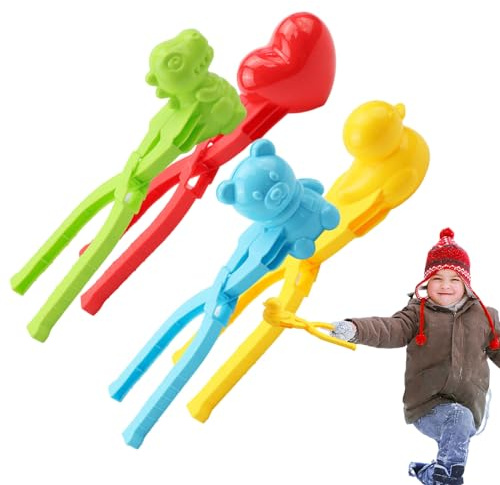 Generisch Schneeballformen – 4 Stück Winter-Schneeballformer, Schaufelformen, Lustiges Spielzeug Für Kinder | Kampfwerkzeug Für Kleinkinder, Erwachsene, Outdoor-Spiele, Clip