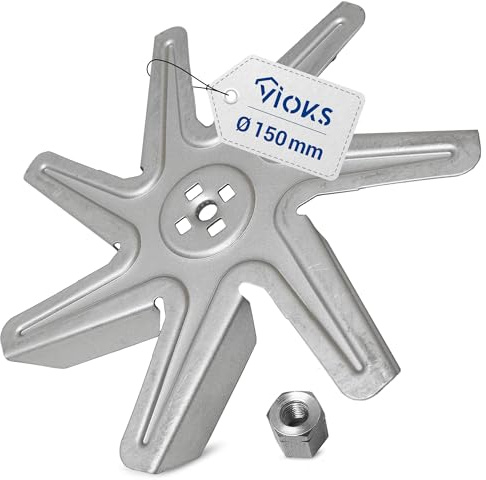 VIOKS Alas de repuesto para Bosch 00600434 00650472 Aspas de ventilador de 150 mm de diámetro – hélice con tuerca para ventilador de aire caliente, horno, estufa, estufa de gas, Blаupunkt Bosch