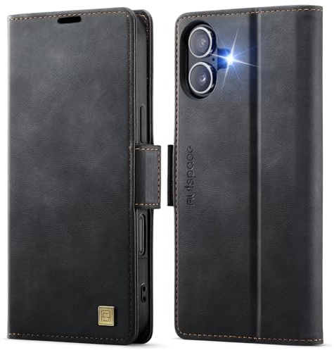 Teeirllim Fodral för iPhone 17 Skal, Premium PU Läder flip Plånboksfodral, [RFID-blockering] [Kortplatser] Case med Kickstand, Stötsäkert Skyddsfodral, Svart