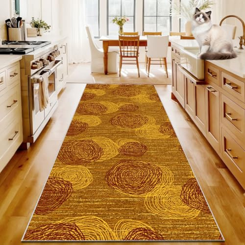 TFEHXYZU Läufer Teppich Flur 100 x 350 cm Küchenläufer rutschfeste Teppichläufer Flur Waschbar Küchenmatte Flurteppich Küchenteppich Fußmatte Groß Schmutzfangmatte Innen Teppich Läufer für Küche