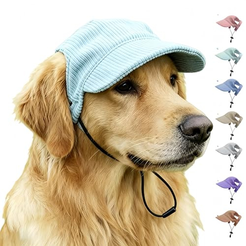 Haustier-Baseballkappe mit Ohrlöchern - Mehrfarbige Hundemütze& Katzenhut, Sonnenhut Hund für Sommer & Herbst, Hundebaseballkappe & Hunde Cappy als Strandkopfzeug für Welpen & Katzenbabys (Grün, XL)