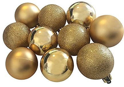 Christbaumkugeln Gold 10 Stück Weihnachtsbaumkugeln bruchfest 6cm