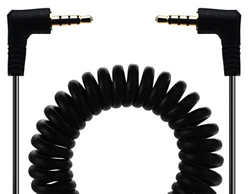 Lokeke, cavo a molla audio TRRS da 90 gradi, 3,5 mm, maschio a 3,5 mm, per 8/X/7/7 Plus, cuffie, laptop, PC, MP3, MP4 e molto altro ancora, 1,5 m