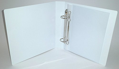 PS-Handelshaus A6 Ringordner Überbreite weiß, 2 Ringe, 1 St. | Breiter Ringbuch-Ordner mit Drahtniederhalter, Passend für Prospekthüllen (separat erhältlich), Für A6 Dokumente, Robust