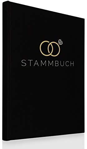 Hochzeitideal Stammbuch der Familie DIN A4 'Liebesbund' Leinen (Schwarz)