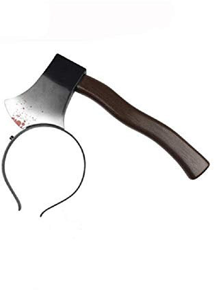 Matissa Halloween Scary Headband Fake Plastic Through Head Bleeding Knife Scissors Weapon Funny Costume Accessory (Axe)