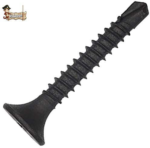 BricoLoco Tornillo pladur autoperforante. Fosfatado. Con punta broca para la colocación de placas de cartón yeso. Autotaladrante. Techo, pared,… (1.000 uds. 3,5x25)