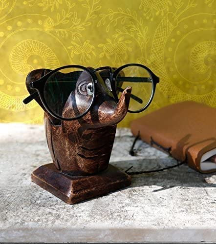 dg DESI GEN Handgefertigter Brillenhalter aus Holz in Form einer Nase, dekorativ (Elefant)