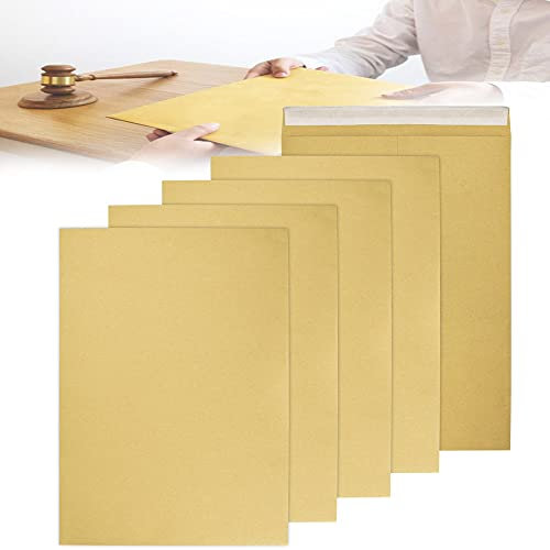 FIGFYOU 50 Stück Briefumschläge A4 Versandtaschen Braun Große Umschläge Kraftpapier Ohne Fenster Faltentasche Kuvert Briefkuvert für Weihnachtskarten, Einladungen, Fotos, Briefe zu Senden 22.8*32.3CM