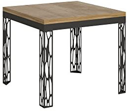 Itamoby, Ghibli Libra - Mesa extensible de roble natural, 90 x 90 cm, alargada 180 cm