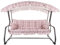 PATIO Hollywoodschaukel 3 Sitzer mit Liegefunktion Ravenna 170 cm mit Auflagen Seitenkissen Sonnendach kariert rosa
