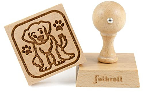 Folkroll Keksstempel Hündchen, 55x55 mm, Cookiestempel, Backstempel, Keks, Stempel, Motiv, Buchenholz, 336809
