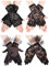 Geyoga 4 Paar Fingerlose Spitzenhandschuhe Damen Teeparty Handschuhe Blumen Kurze Handschuhe Braut Opernhandschuhe für Hochzeit Halloween Party (Schwarz)
