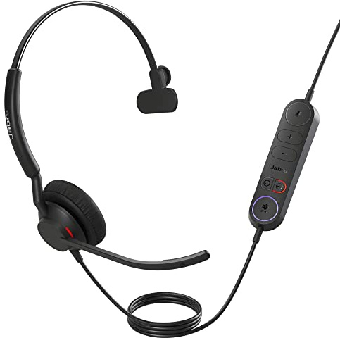 Jabra Engage 40 kabelgebundenes Mono-Headset mit Inline Anrufsteuerung, geräuschunterdrückender 2-Mic-Technologie und USB-C-Kabel - MS Teams Zertifiziert, mit Allen Plattformen kompatibel - schwarz