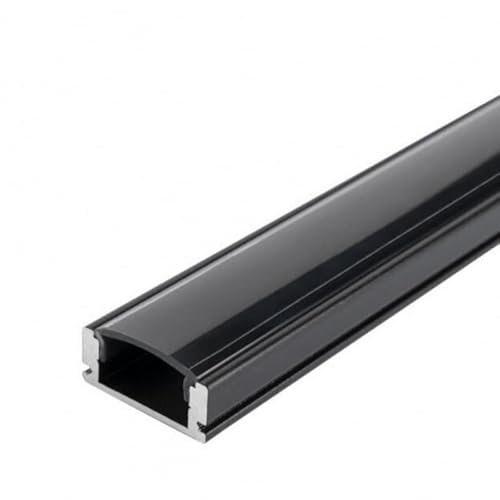 Profilé Aluminium 2m Noir pour Ruban LED - Cache Opaque Noir - SILAMP