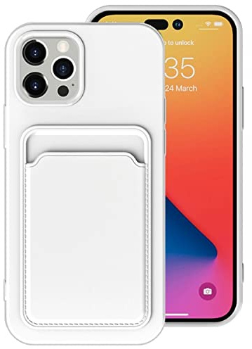 König Design Handyhülle kompatibel mit Apple iPhone 14 Pro Schutzhülle Case Cover Kartenfach Weiß