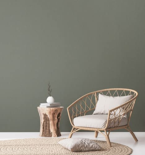 A.S. Création Natural Living 386622 Plain Wallpaper Green Gold Sustainable - Non-Woven Wallpaper Vintage Metallic - 10.05 x 0.53 m Made in Germany