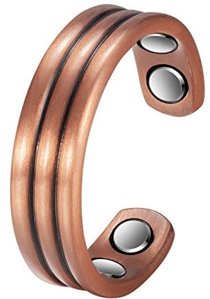 EnerCoppeX Kupferring für Arthritis und Gelenke, Magnettherapie-Ring aus reinem Kupfer, 3500 Gauss effektiver Magnet, gesundes Schmuckgeschenk (CPR-0013Q)