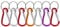 7 Pcs 5# Screw Lock Mini Multicolor Aluminum Carabiner w Keyring