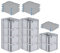 PROREGAL SparSet 10x Eurobox NextGen Grip mit Auflagedeckel & 4 blauen Schiebeschnappverschlüssen, HxBxT 22x30x40cm, 20 L, Grau, Griffe geschlossen, Eurobehälter, Transportbox