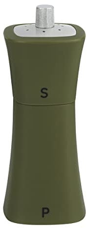 Grunwerg SP-9174GN 2-in-1 Salt Shaker and Pepper Mill, Plastic, Olive Green