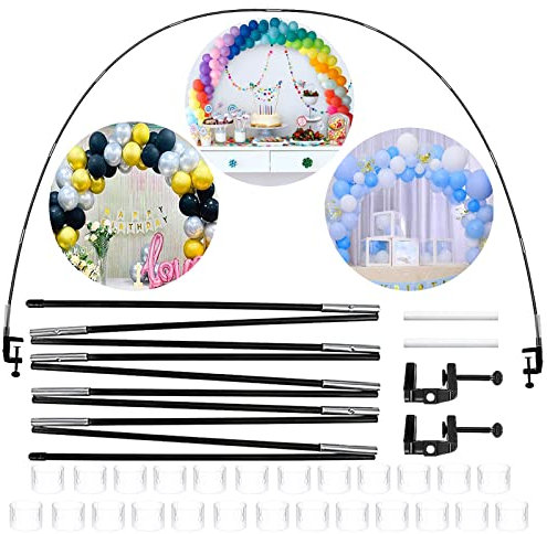 12ft Adjustable Table Balloon Arch Kit Easy-to-build, High Strength Glass Fiber Poles DIY Event Party Supplies for Christmas New Year Baby Shower,Wedding, Festival, Graduation,Birthday Decorations
