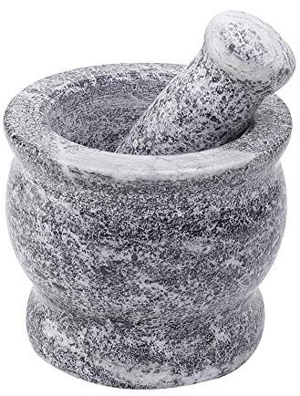 ONOTEC Mortero de mármol y Maja de mortero para ensaladas de Hierbas de Especias de Guacamole - Gran Amoladora de Granito de Alta Resistencia, 1 Taza de Piedra Pesada Natural