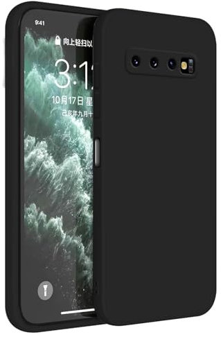 Topme Funda para Samsung Galaxy S10+ / Samsung S10 Plus (6.4 Inches) Carcasa Caja Case Estuche, Funda Protectora de Piel de Silicona TPU - Negro